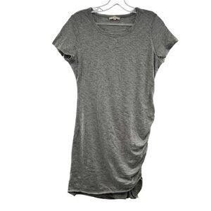 La Miel Women's Ruched Sheath Dress Short Sleeve Gray Size Small Above Knee